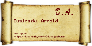 Dusinszky Arnold névjegykártya