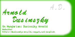 arnold dusinszky business card